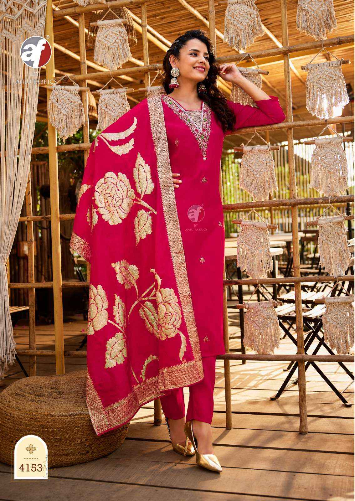 Anju Fabrics Vastra Vol 5 Readymade Silk Dress 6 pcs Catalogue