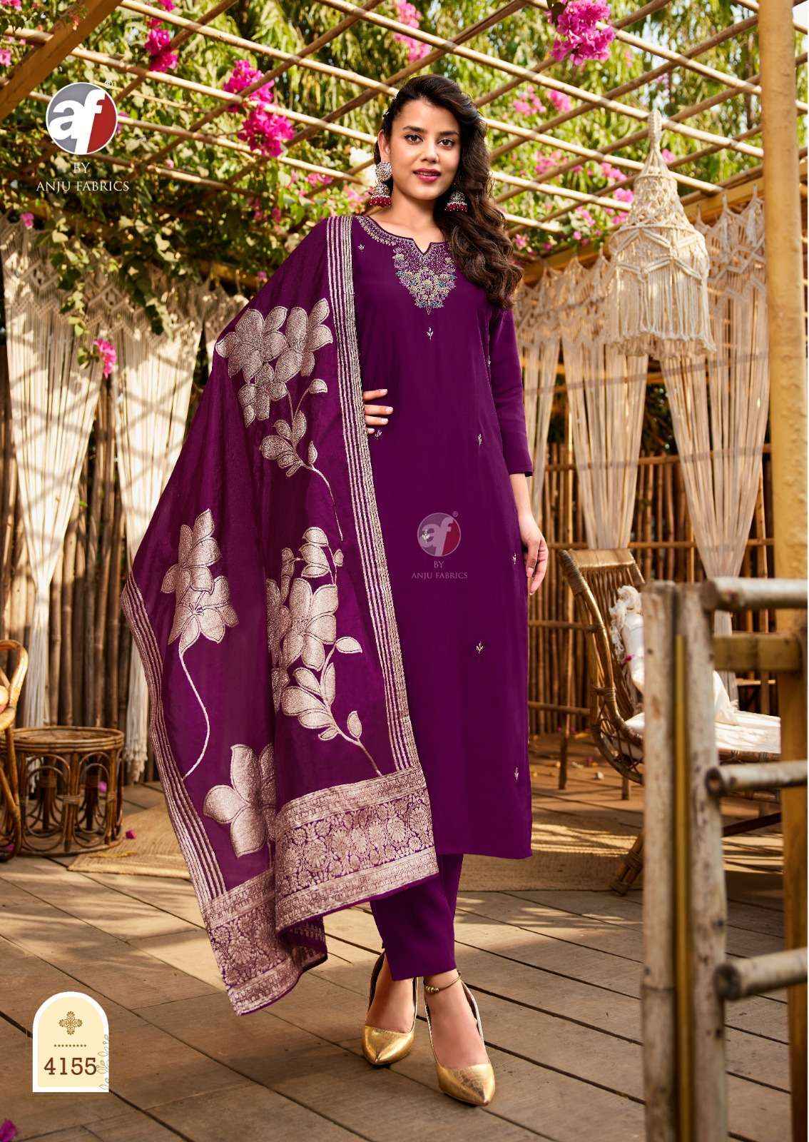 Anju Fabrics Vastra Vol 5 Readymade Silk Dress 6 pcs Catalogue