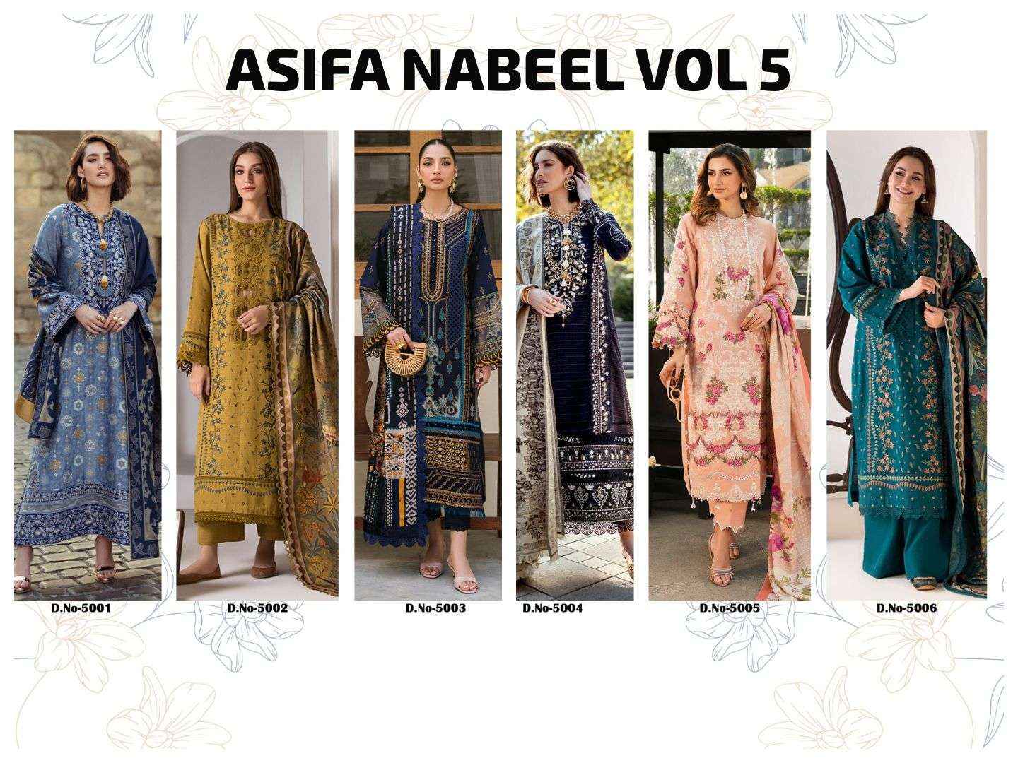 Asifa Nabeel Vol 5 Cotton Dress Material 6 pcs Catalogue