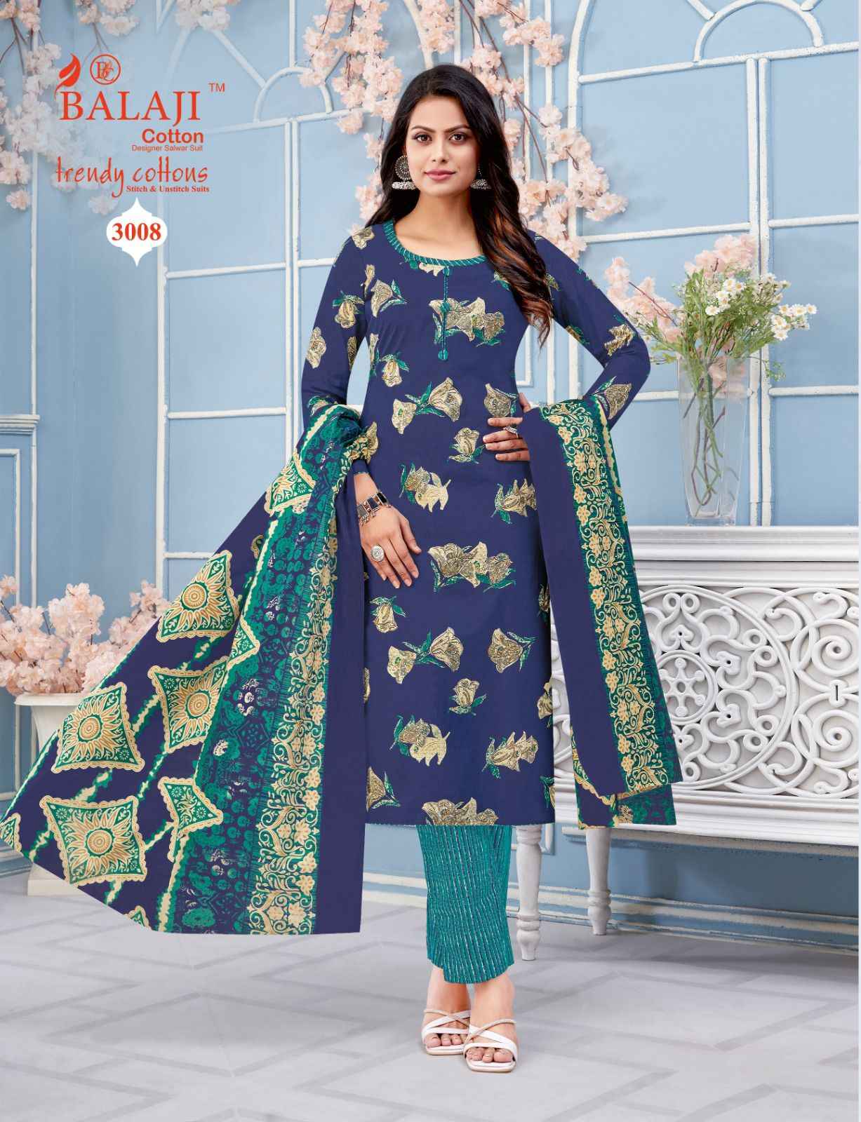 Balaji Trendy Cottons Vol 3 Cotton Dress Material 12 pcs Catalogue