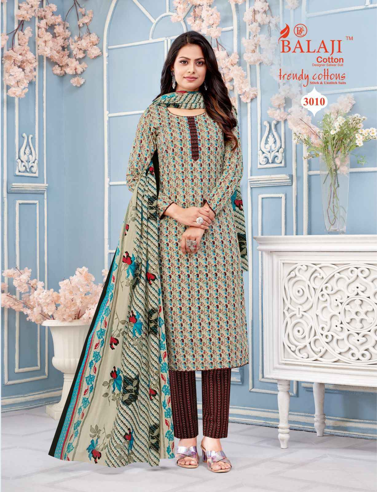 Balaji Trendy Cottons Vol 3 Cotton Dress Material 12 pcs Catalogue