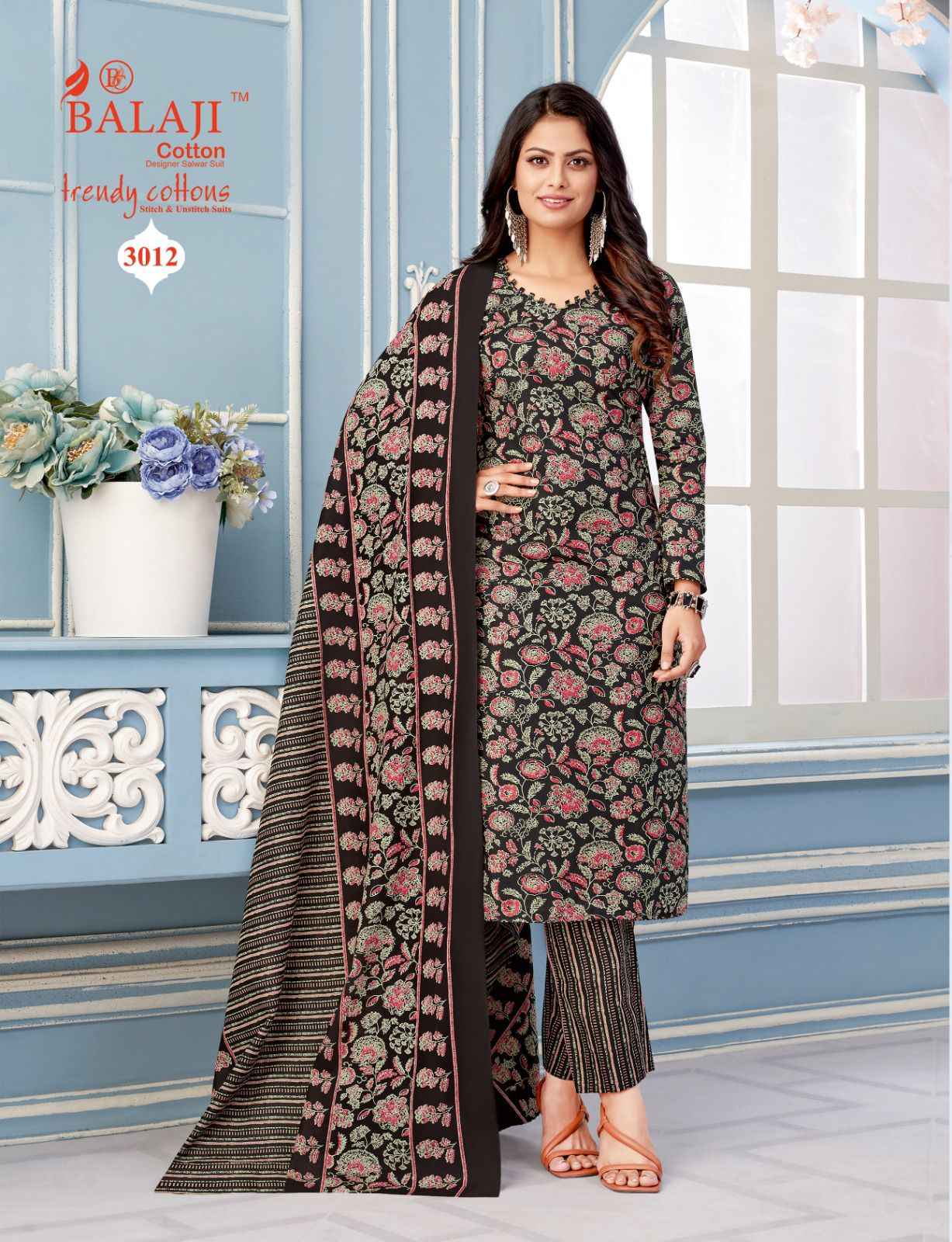 Balaji Trendy Cottons Vol 3 Cotton Dress Material 12 pcs Catalogue