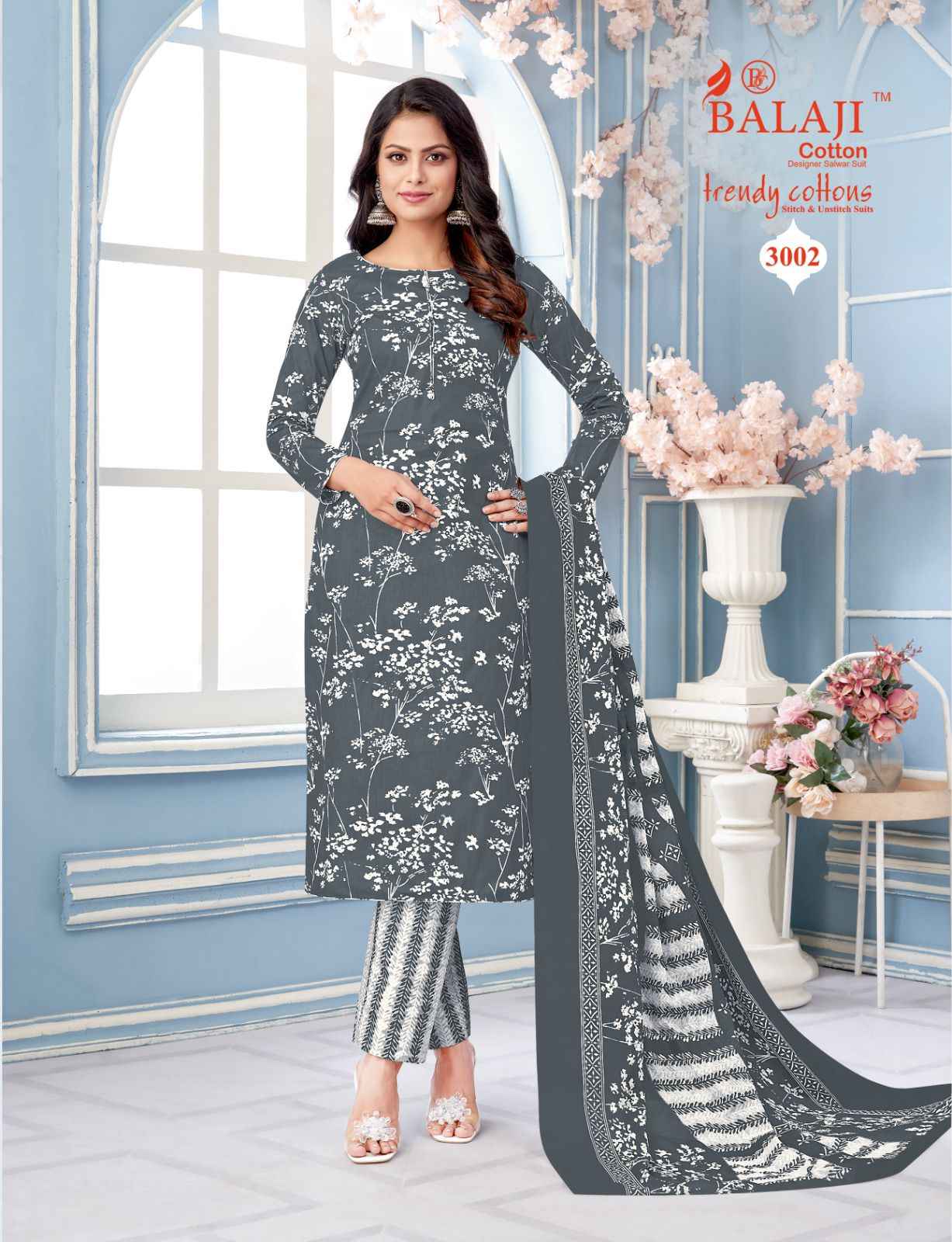 Balaji Trendy Cottons Vol 3 Cotton Dress Material 12 pcs Catalogue