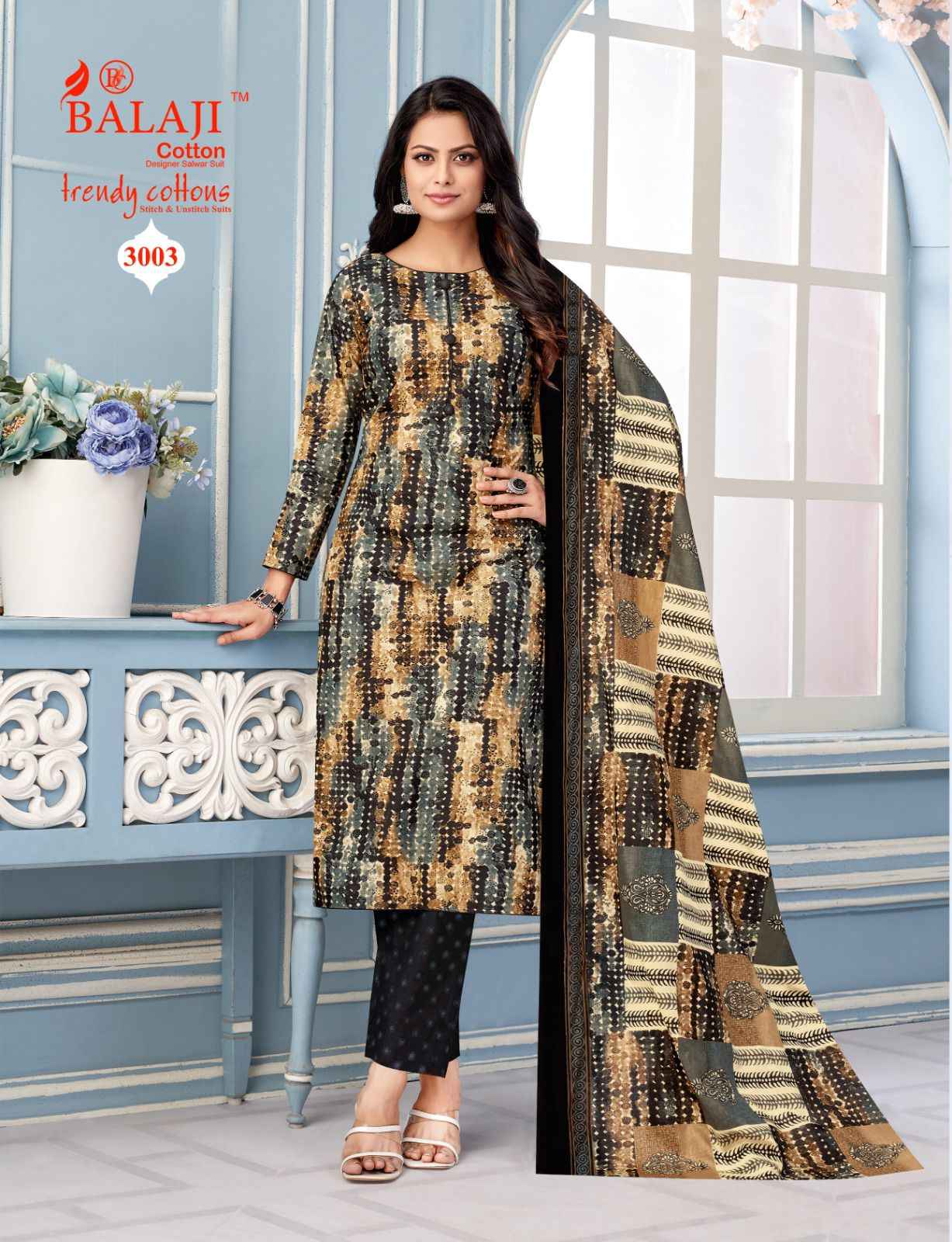 Balaji Trendy Cottons Vol 3 Cotton Dress Material 12 pcs Catalogue