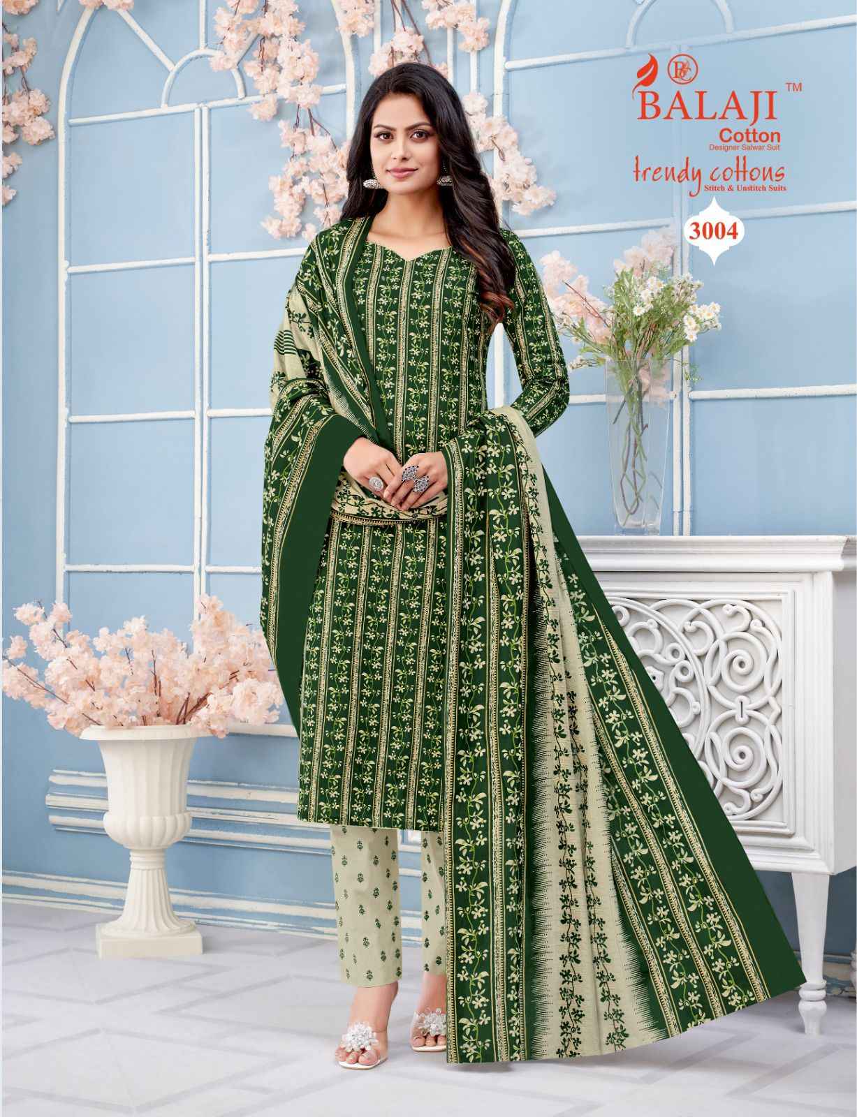 Balaji Trendy Cottons Vol 3 Cotton Dress Material 12 pcs Catalogue