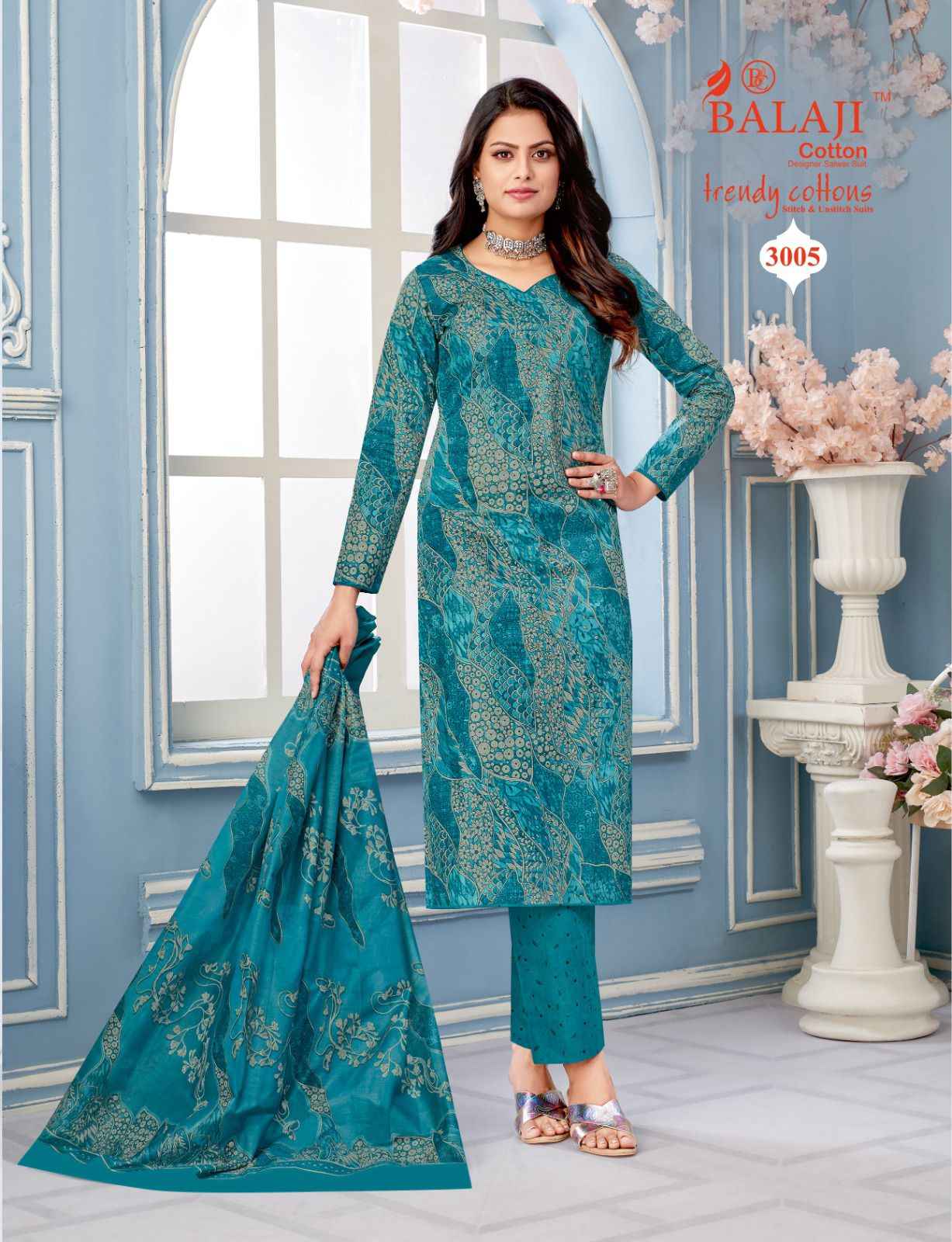 Balaji Trendy Cottons Vol 3 Cotton Dress Material 12 pcs Catalogue