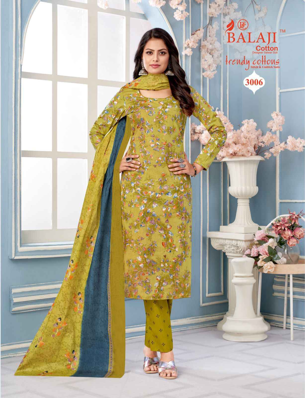 Balaji Trendy Cottons Vol 3 Cotton Dress Material 12 pcs Catalogue