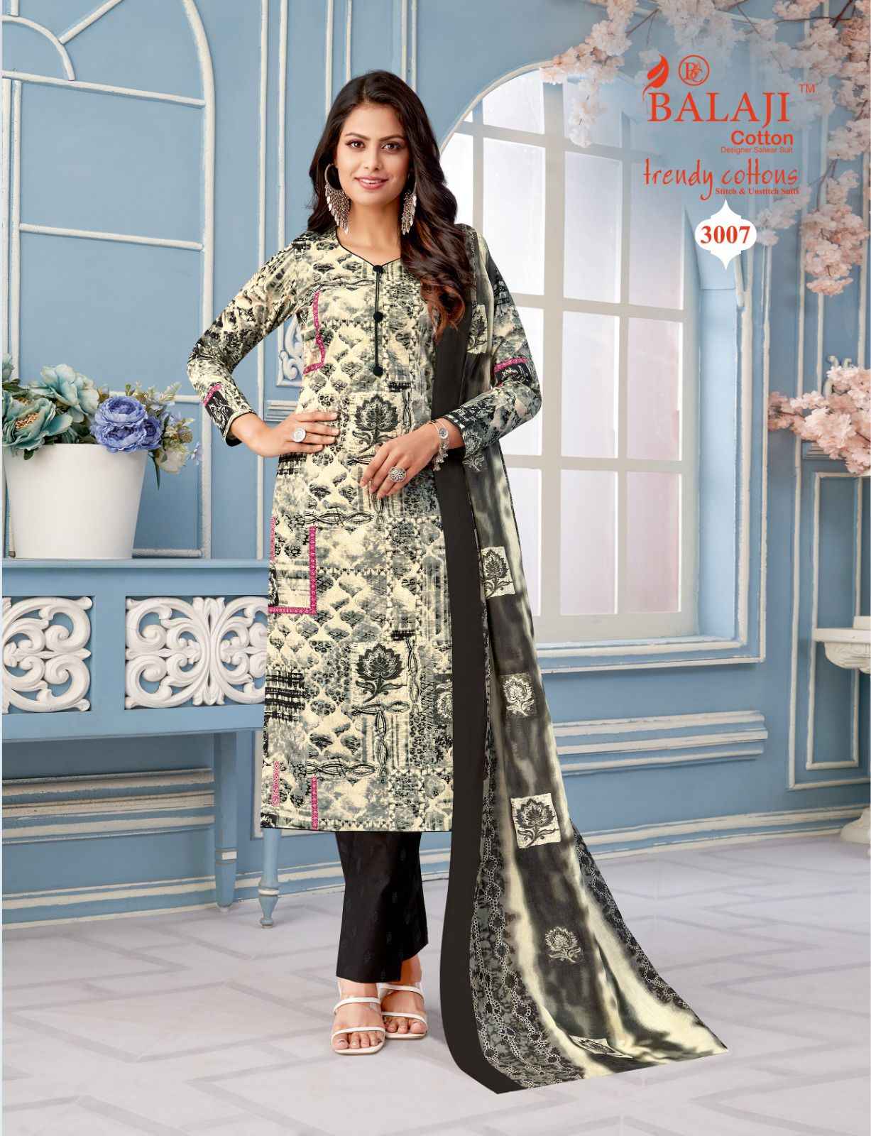 Balaji Trendy Cottons Vol 3 Cotton Dress Material 12 pcs Catalogue