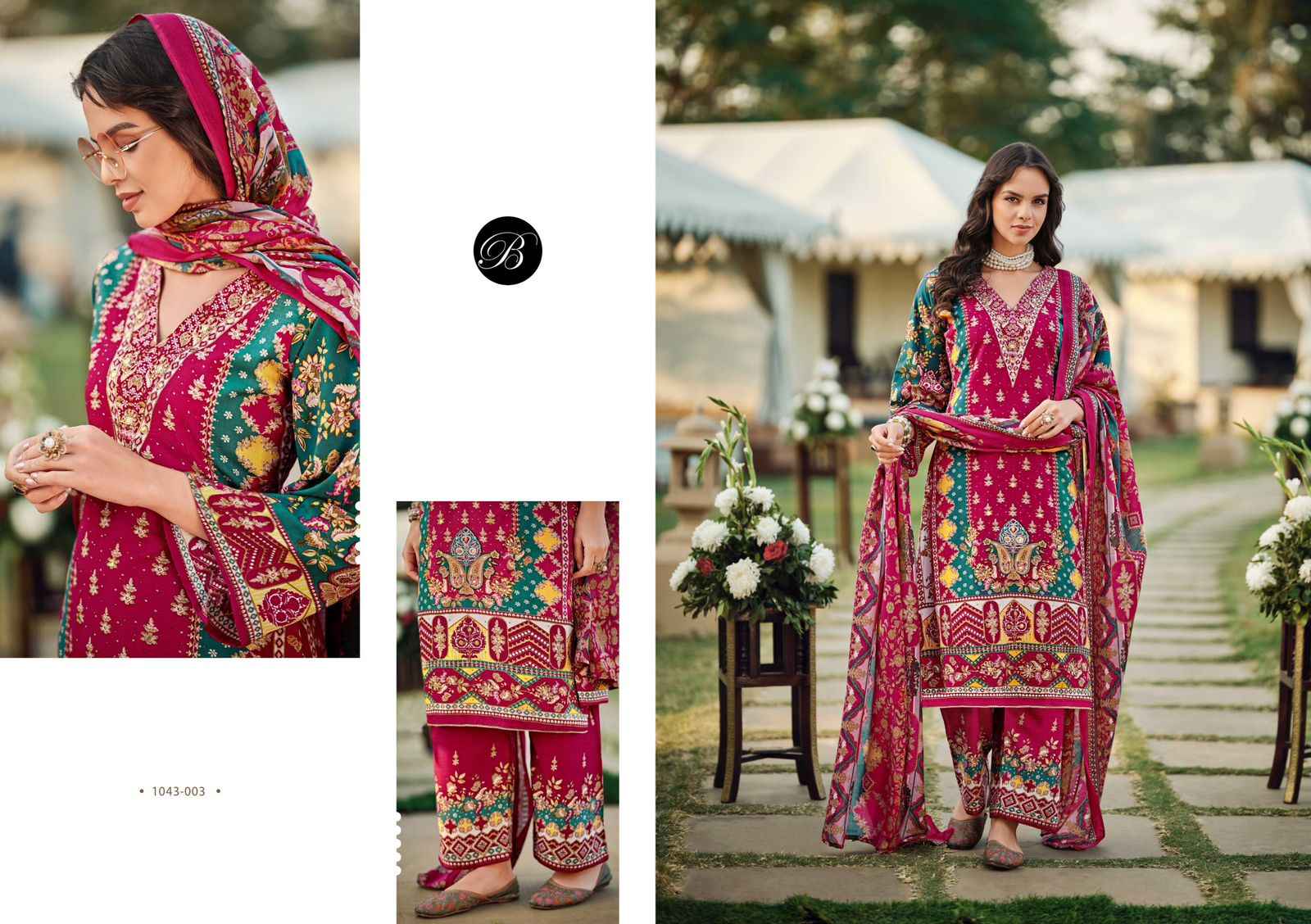 Belliza Shaheen Vol 3 Viscouse Reyon Dress Material 8 pcs Catalogue
