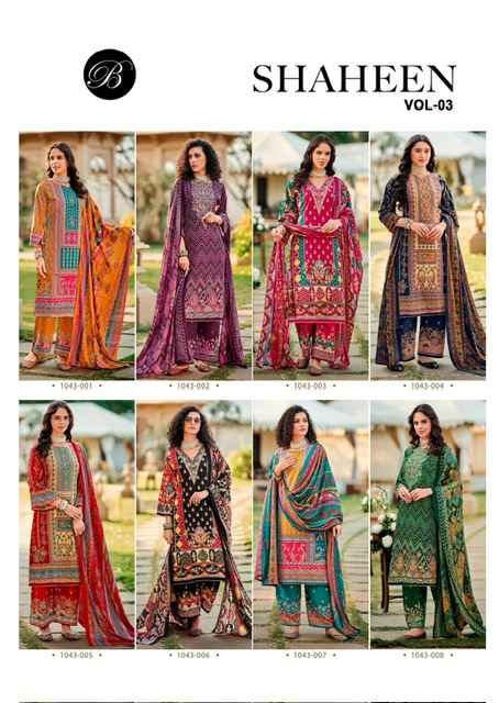 Belliza Shaheen Vol 3 Viscouse Reyon Dress Material 8 pcs Catalogue