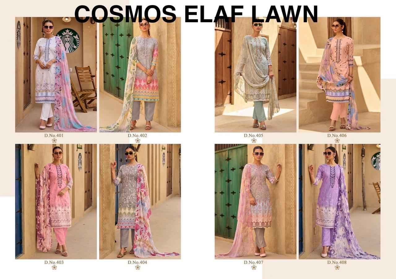 Cosmos Elaf Lawn Cotton Dress Material 8 pcs Catalogue