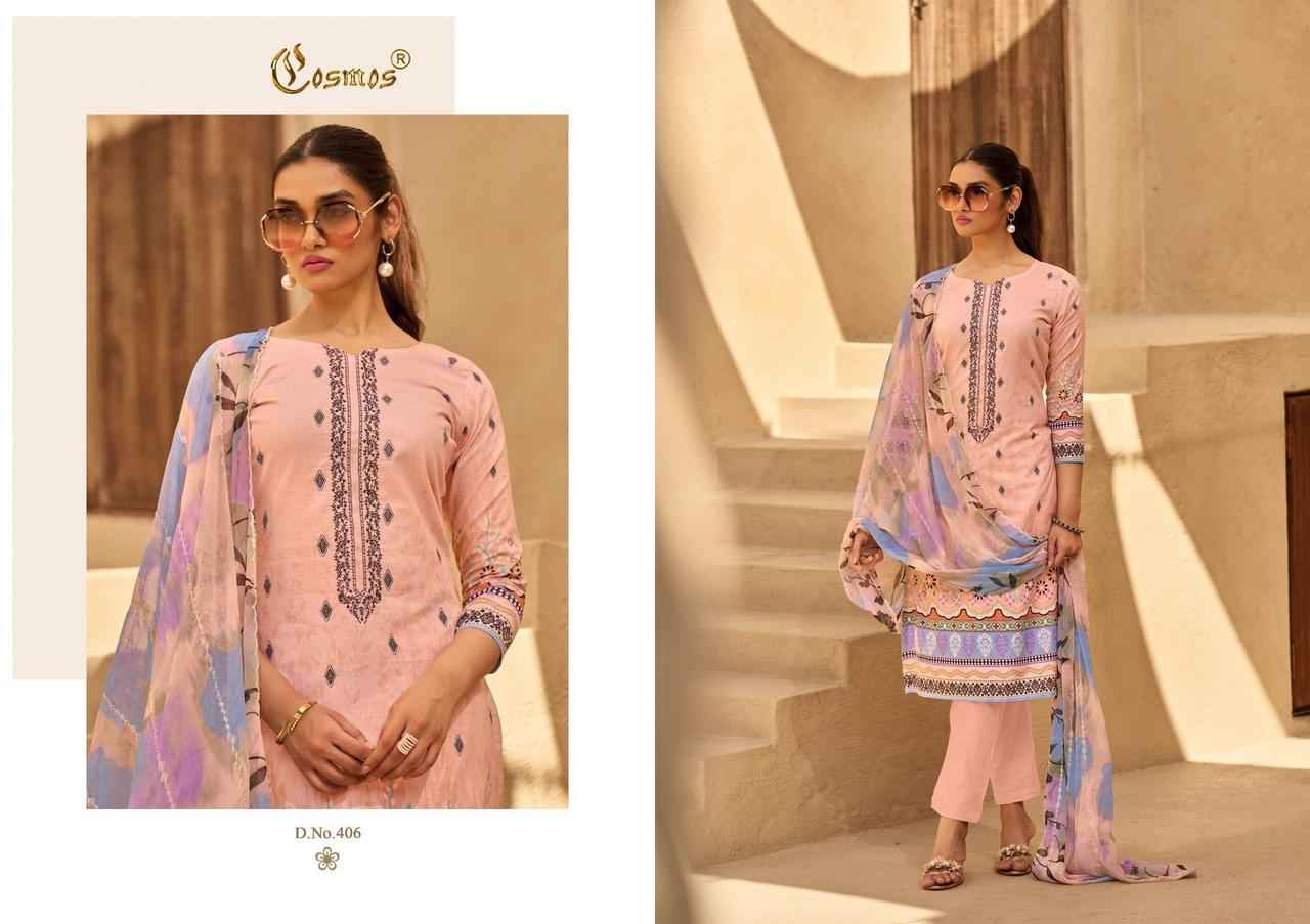 Cosmos Elaf Lawn Cotton Dress Material 8 pcs Catalogue