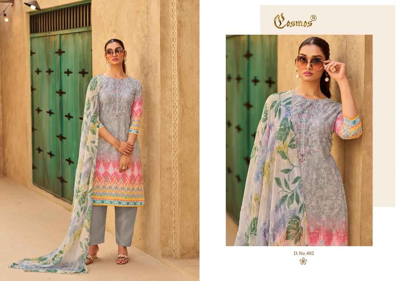 Cosmos Elaf Lawn Cotton Dress Material 8 pcs Catalogue
