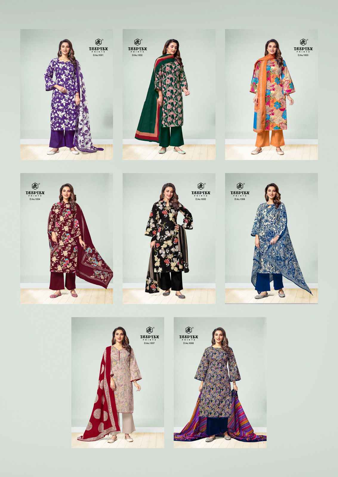 Deeptex Aalia Afreen Cotton Dress Material 8 pcs Catalogue