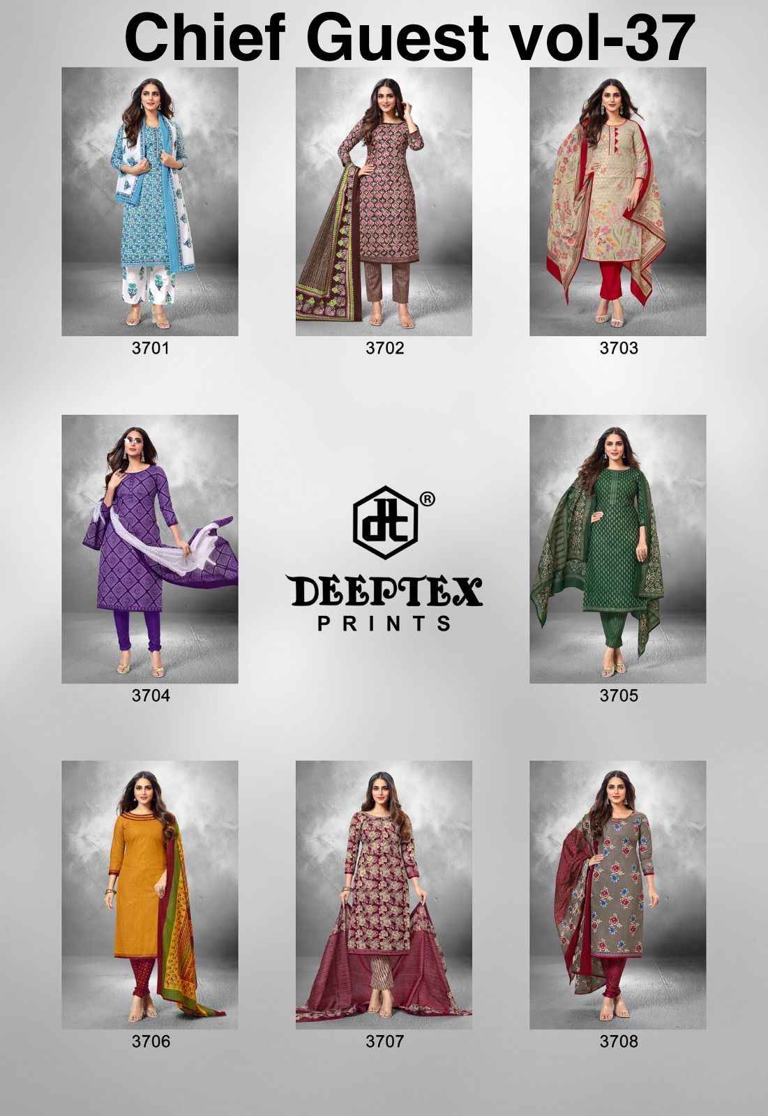 Deeptex Chief Guest Vol 37 Cotton Dress Material 15 pcs Catalogue