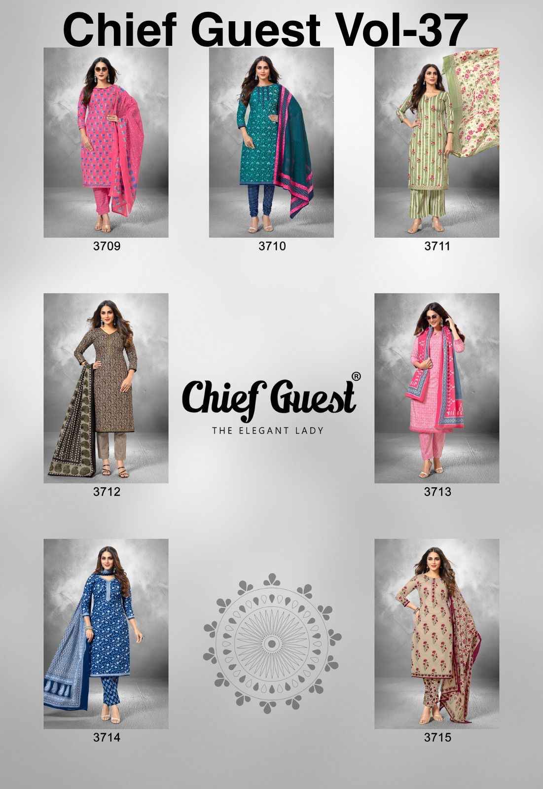 Deeptex Chief Guest Vol 37 Cotton Dress Material 15 pcs Catalogue