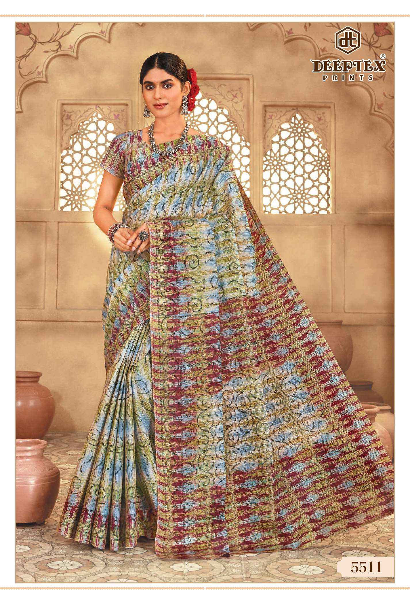 Deeptex Mother India Vol 55 Cotton Saree 30 pcs Catalogue