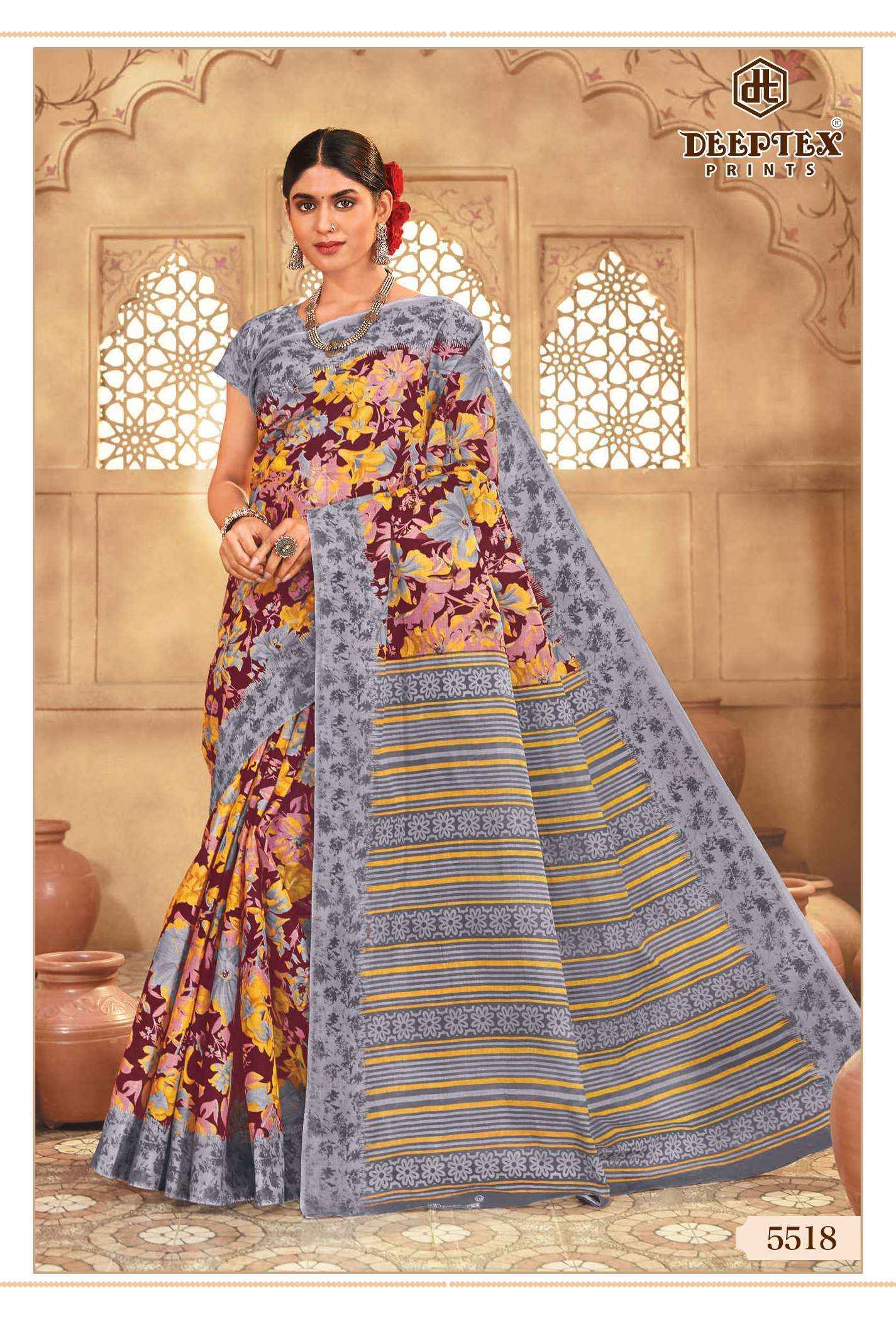 Deeptex Mother India Vol 55 Cotton Saree 30 pcs Catalogue