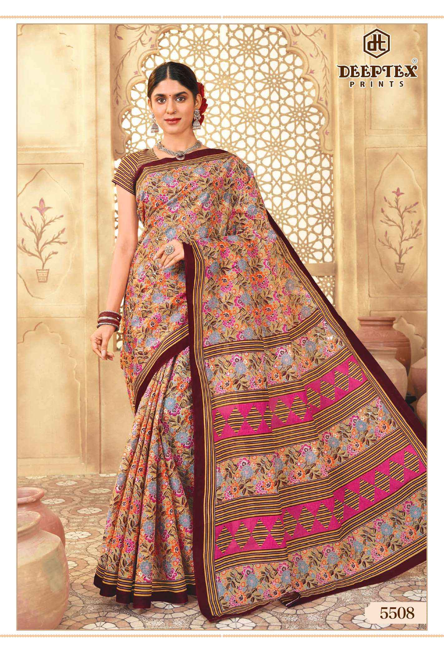 Deeptex Mother India Vol 55 Cotton Saree 30 pcs Catalogue