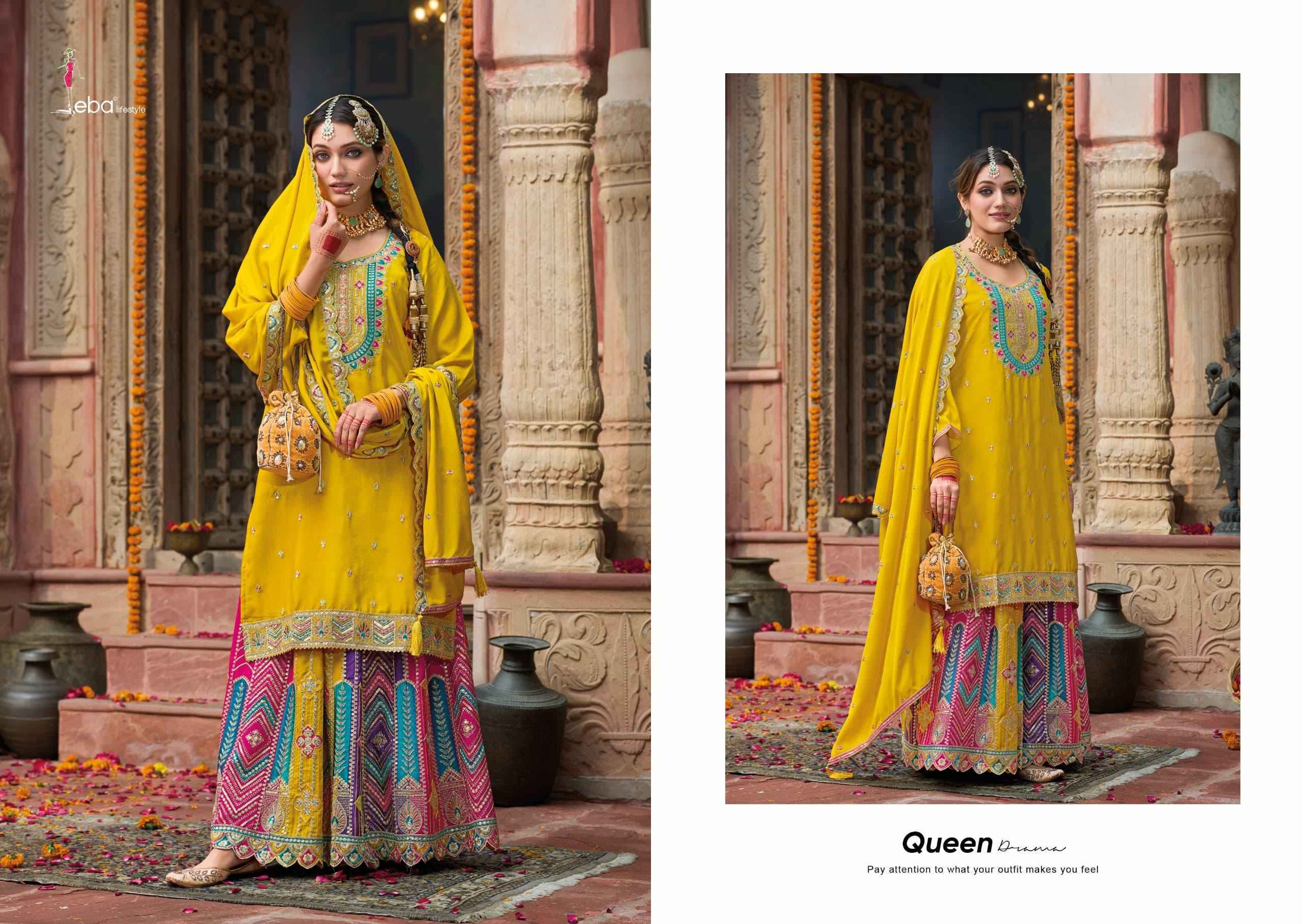Eba Lifestyle Mohini Readymade Chinon Dress 3 pcs Catalogue