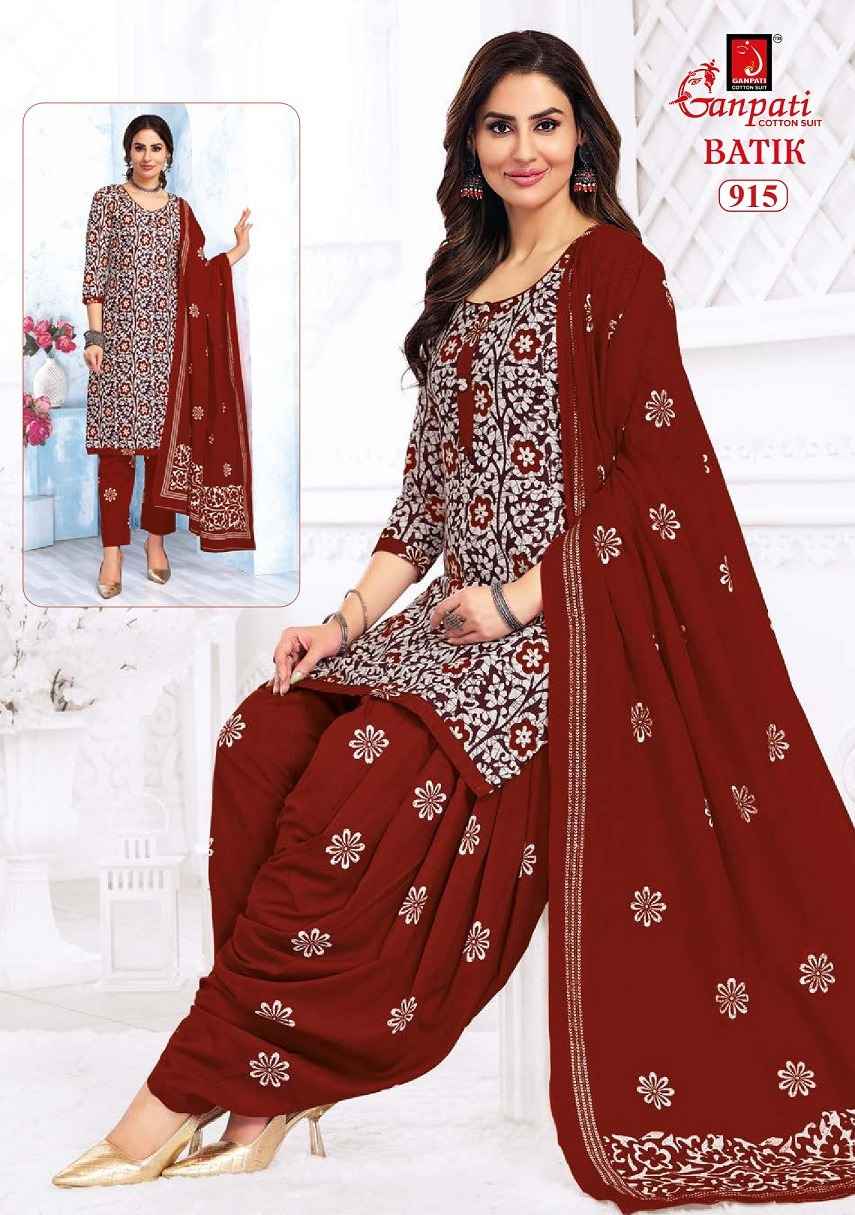Ganpati Batik Vol 9 Cotton Dress Material 15 pcs Catalogue