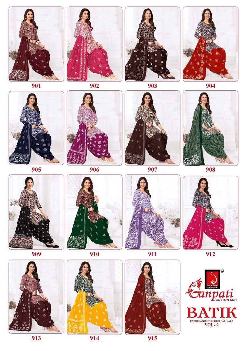 Ganpati Batik Vol 9 Cotton Dress Material 15 pcs Catalogue