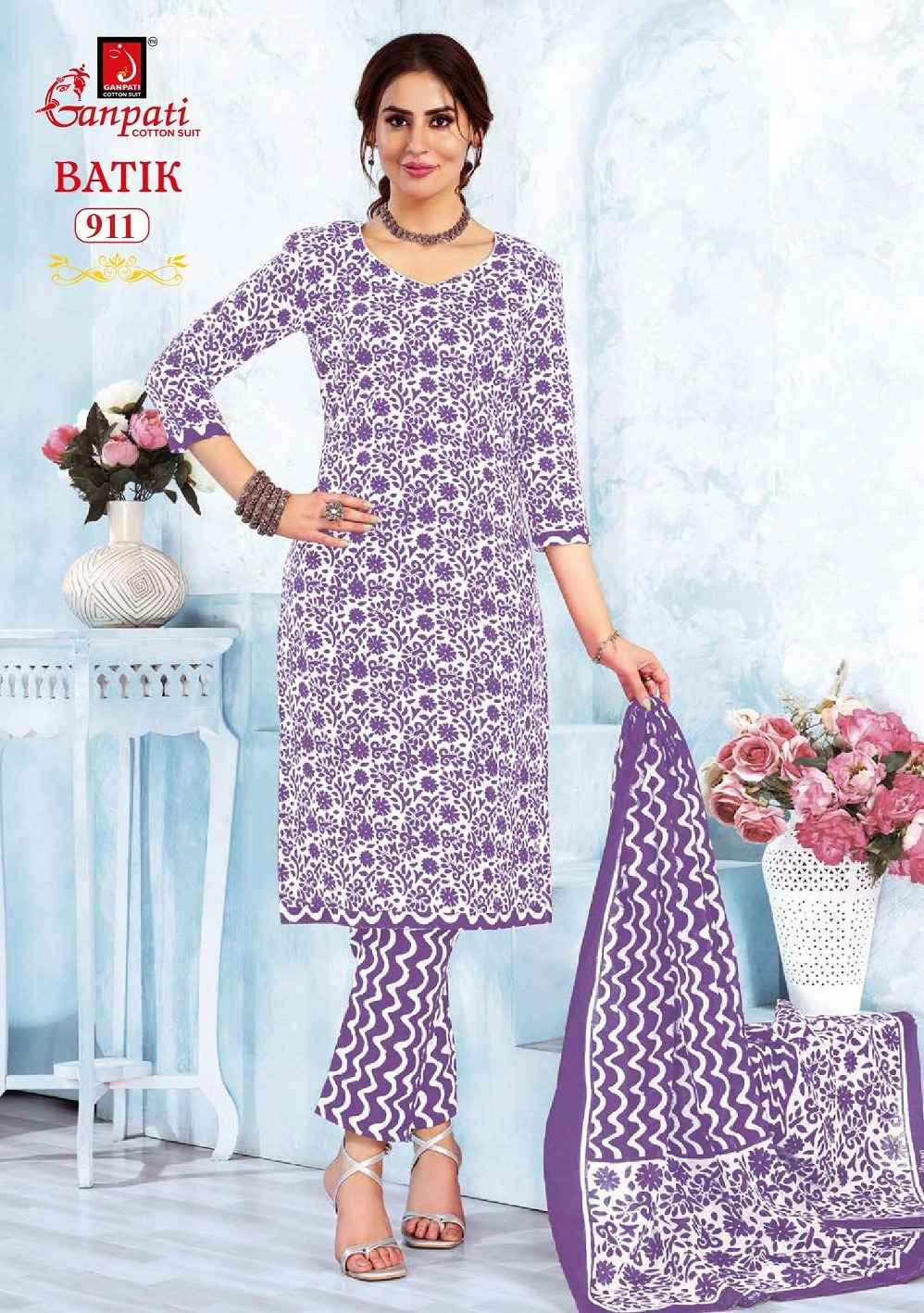 Ganpati Batik Vol 9 Readymade Cotton Dress 15 pcs Catalogue