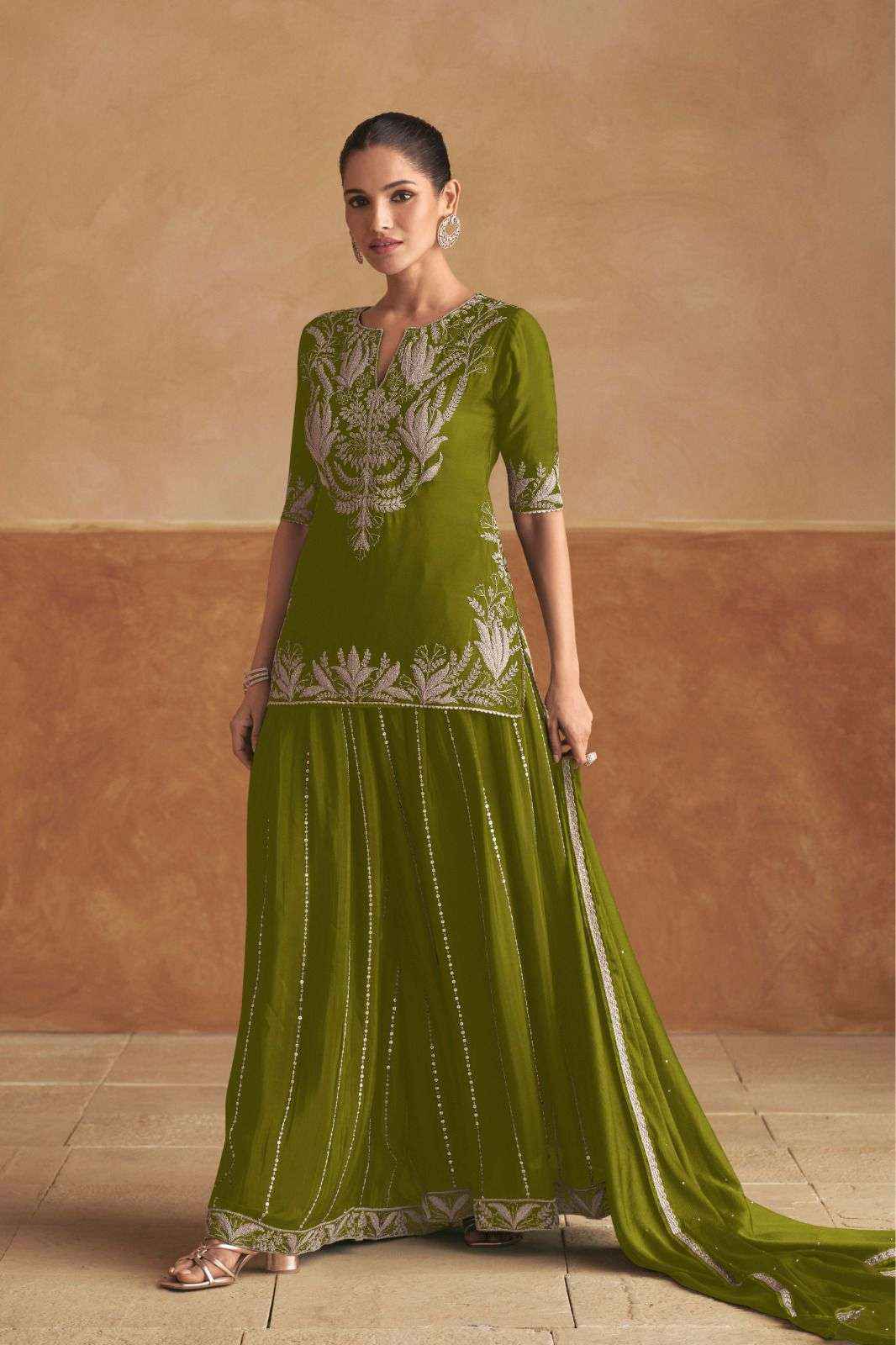 Gulkayra Designer Haniya Colour Readymade Chinon Dress Material 5 pcs Catalogue