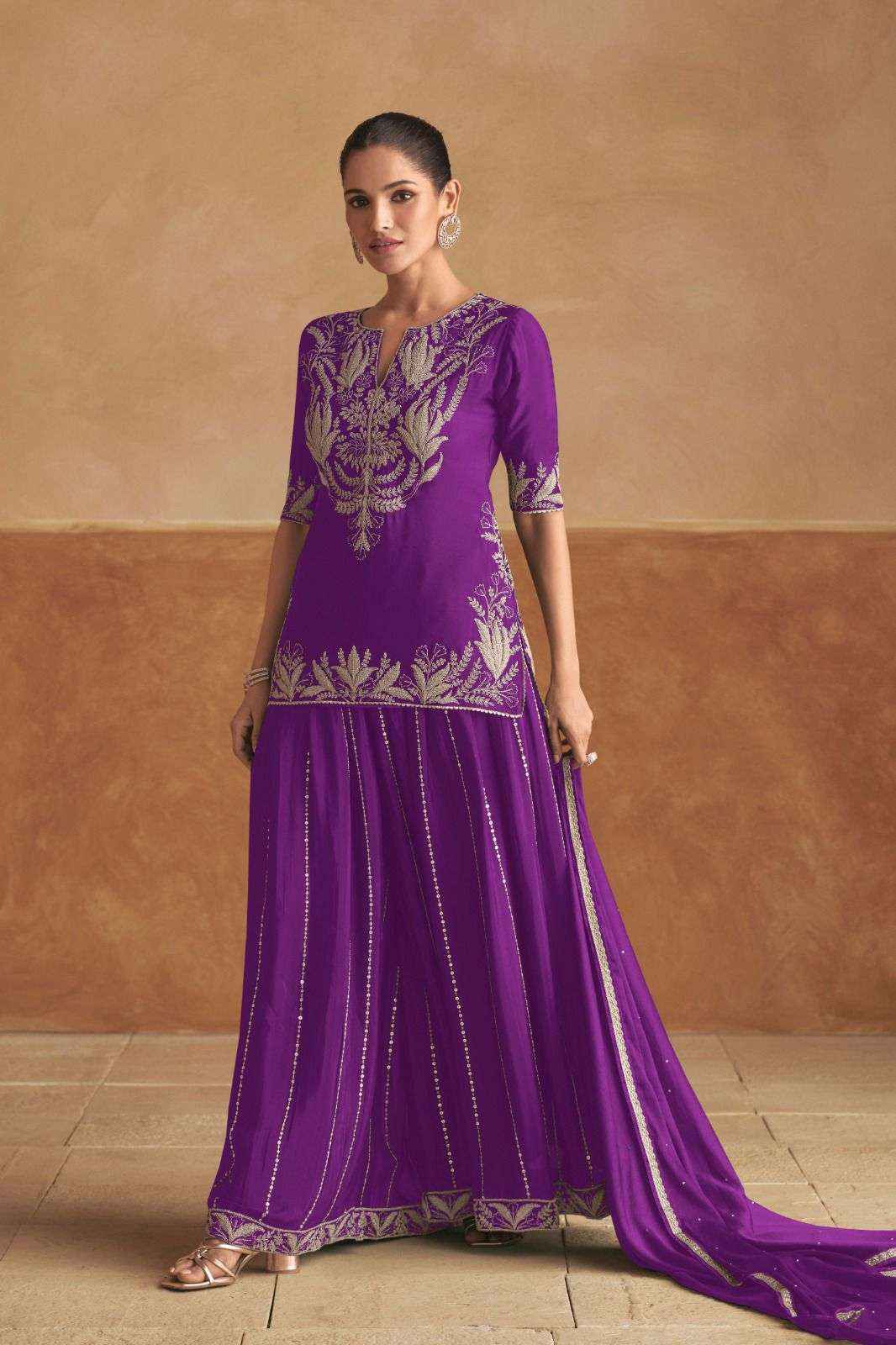 Gulkayra Designer Haniya Colour Readymade Chinon Dress Material 5 pcs Catalogue