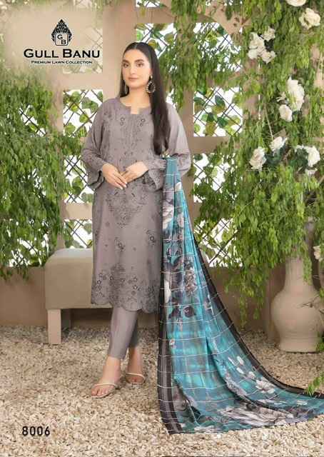 Gull Aahmed Gull Banu Vol 8 Lawn Cotton Dress Material 6 pcs Catalogue
