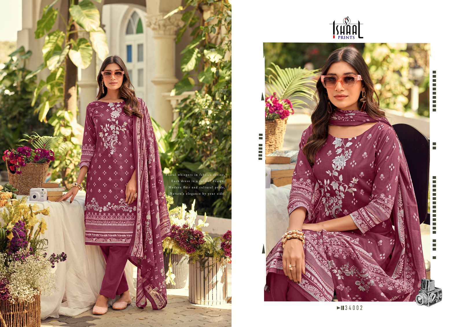 Ishaal Prints Gulmohar Vol 34 Lawn Dress Material 10 Pc Catalouge