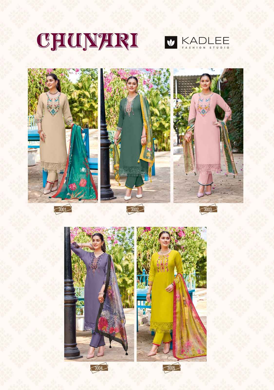 Kadlee Chunari Rayon Kurti Combo 5 pcs Catalogue