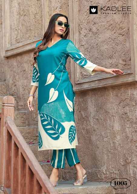 Kadlee Rangoli Rayon Kurti With Bottom 6 pcs Catalogue