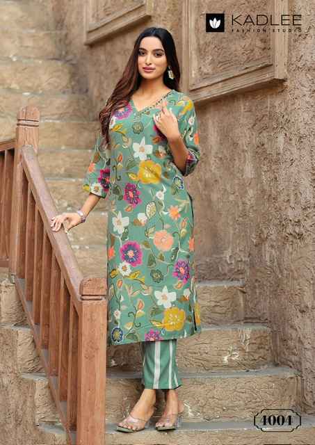 Kadlee Rangoli Rayon Kurti With Bottom 6 pcs Catalogue