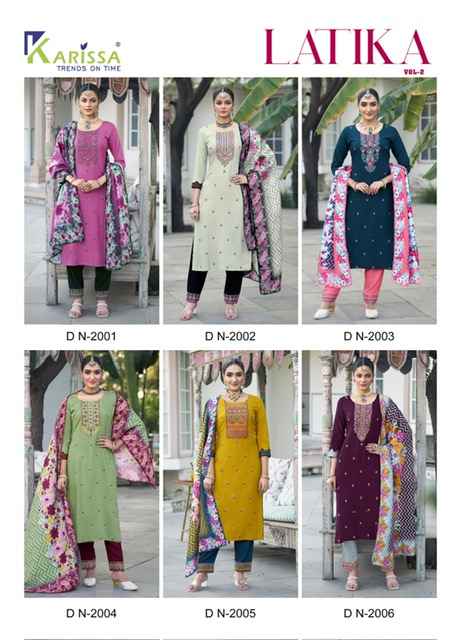 Karissa Latika Vol 2 Rayon Kurti Combo 6 pcs Catalogue