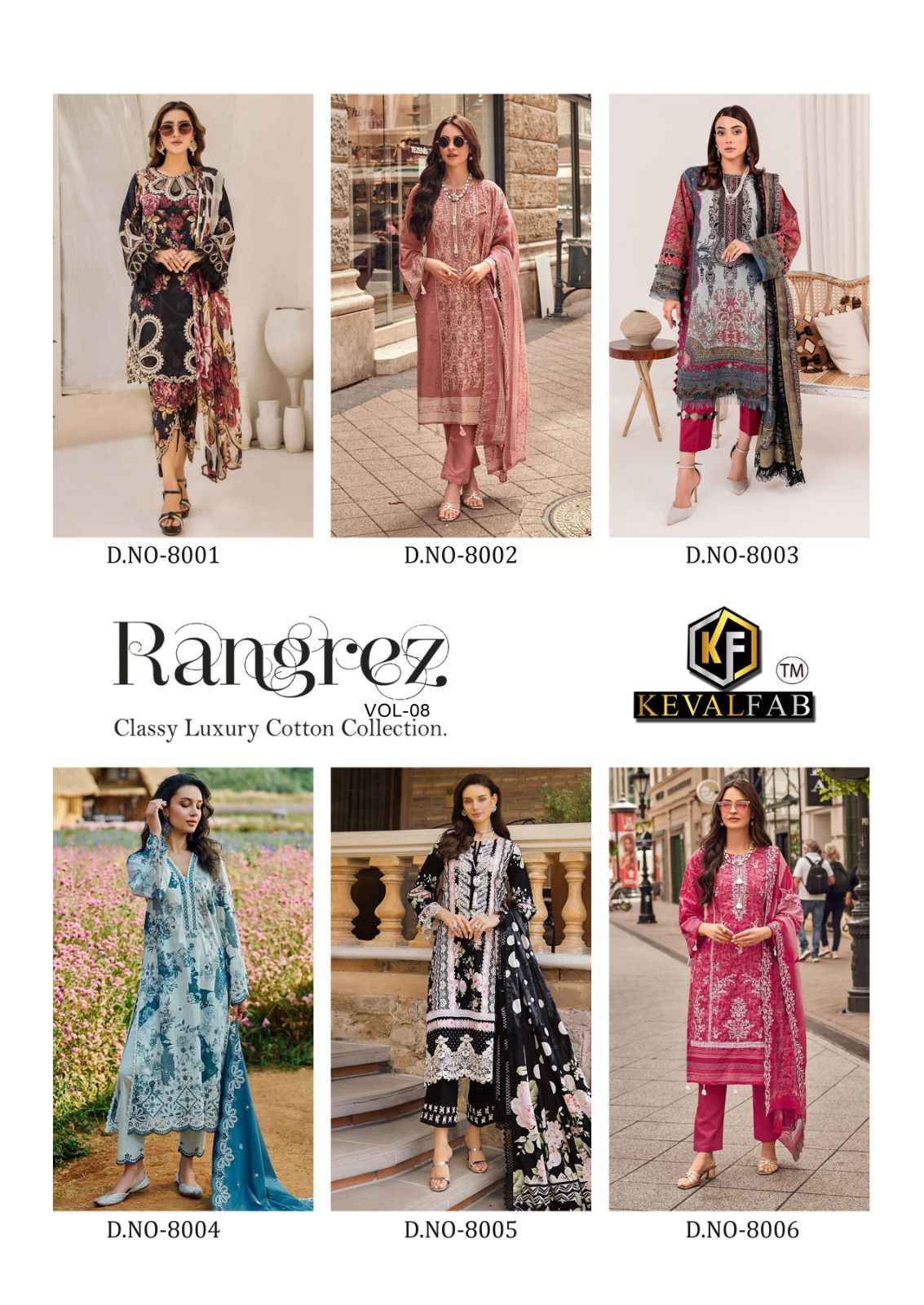 Keval Fab Rangrez Vol 8 Cotton Dress Material 6 pcs Catalogue