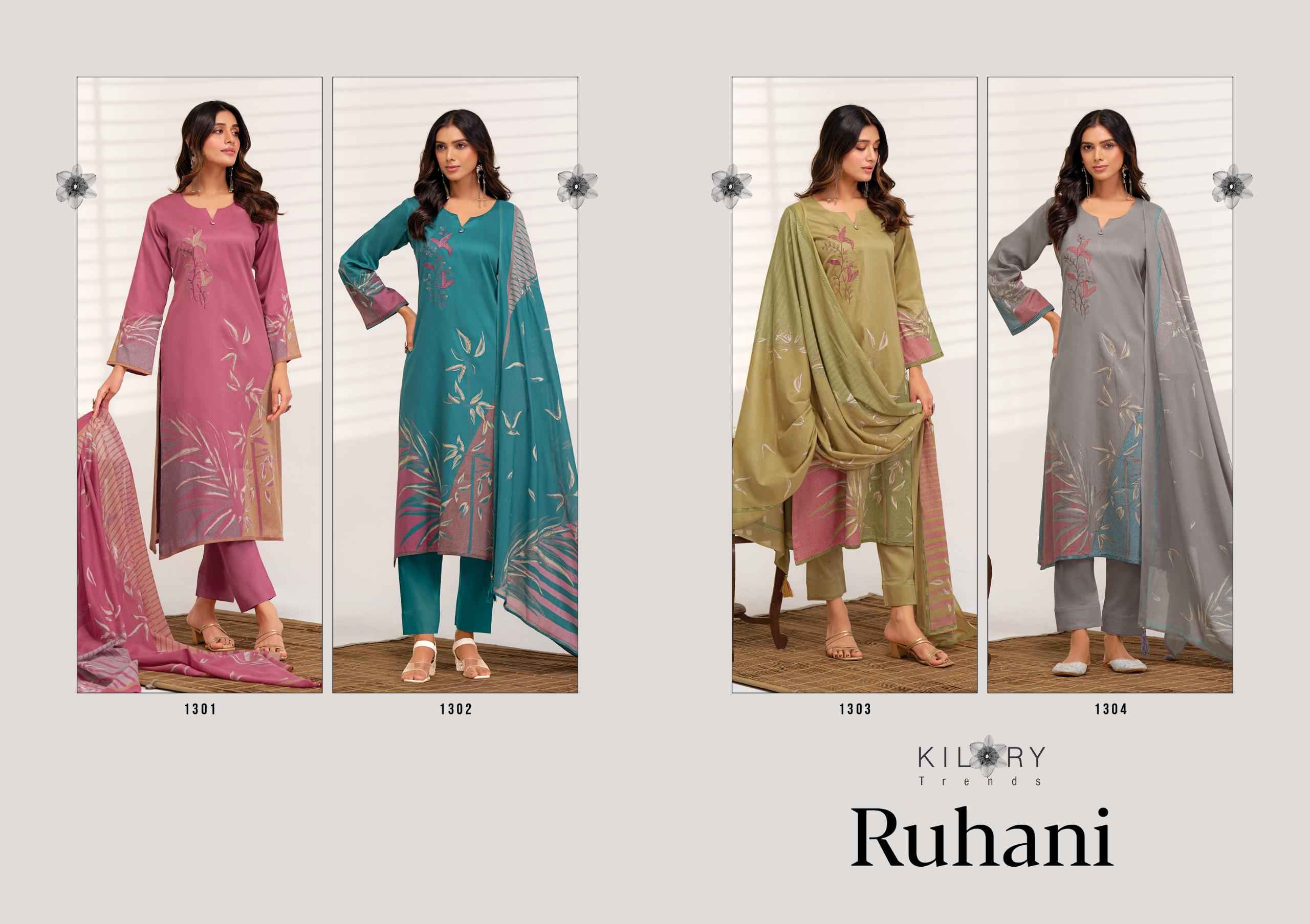 Kilory Trends Ruhani Jam Cotton Dress Material 4 pcs Catalogue