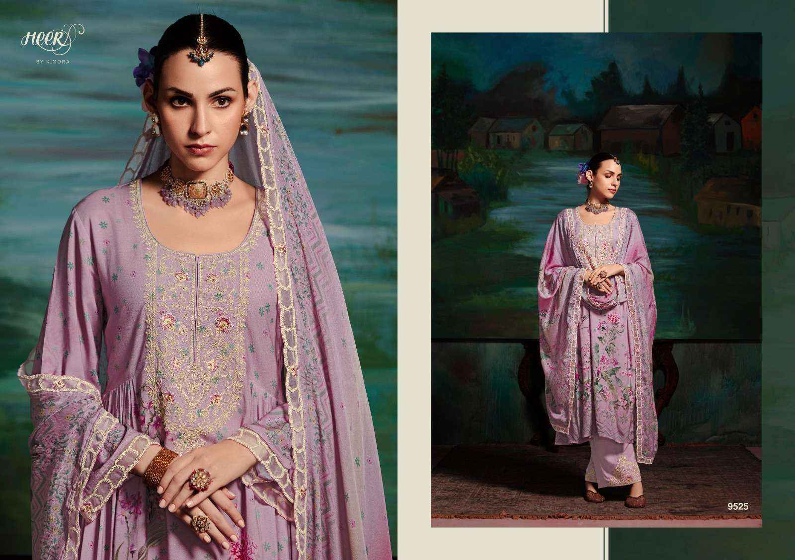 Kimora Heer Shehzaadi Musline Dress Material 6 pcs Catalogue