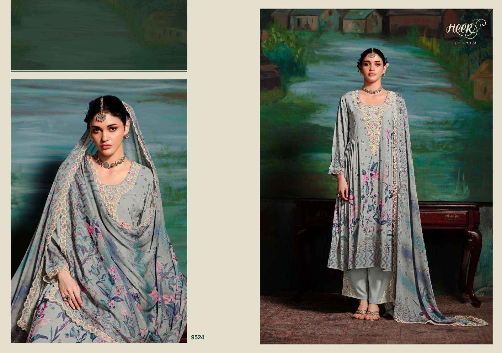 Kimora Heer Shehzaadi Musline Dress Material 6 pcs Catalogue