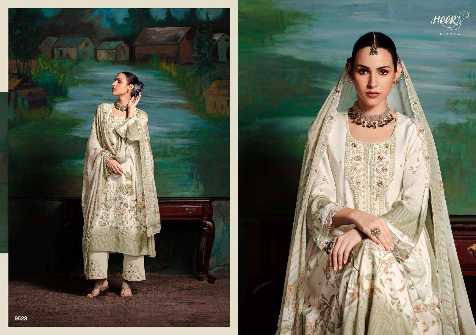Kimora Heer Shehzaadi Musline Dress Material 6 pcs Catalogue