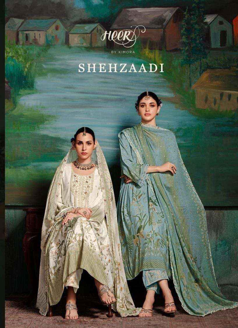 Kimora Heer Shehzaadi Musline Dress Material 6 pcs Catalogue