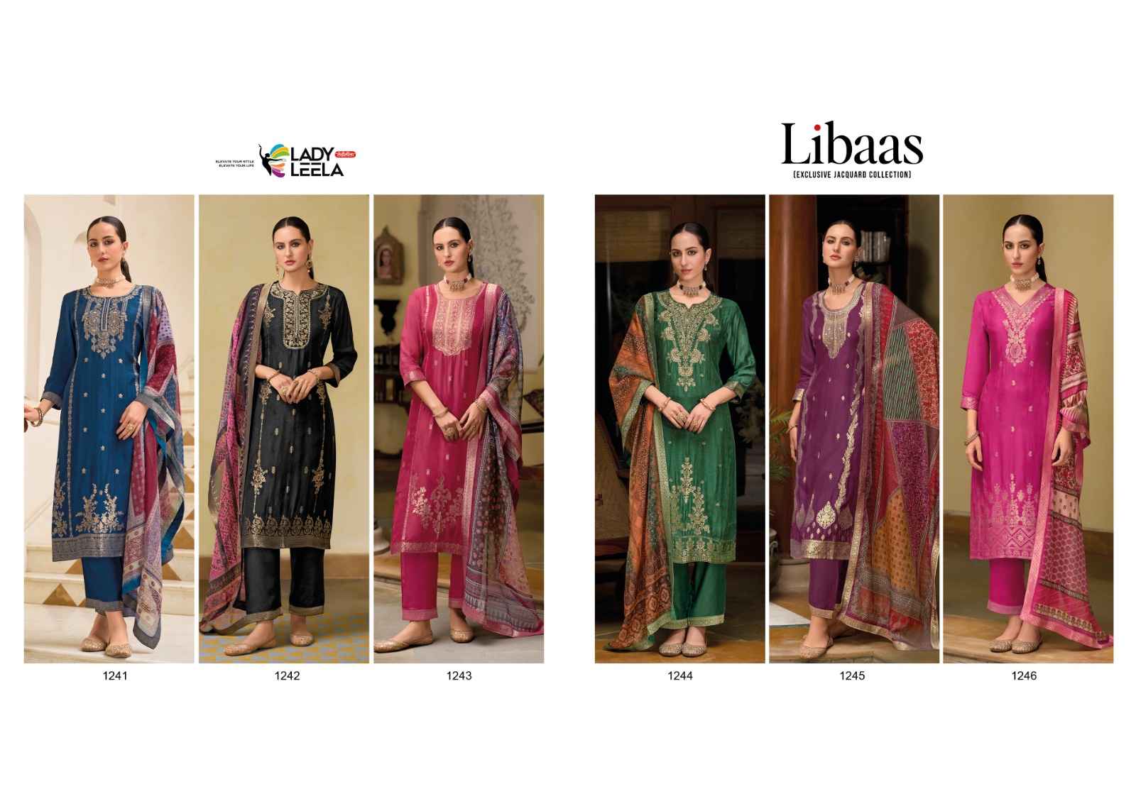 Lady Leela Libaas Vol 2 Viscose Jacquard Kurti Combo 6 pcs Catalogue