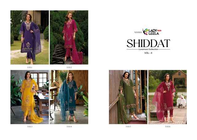 Lady Leela Shiddat Vol 4 Viscouse Rayon Dress Material 6 pcs Catalogue
