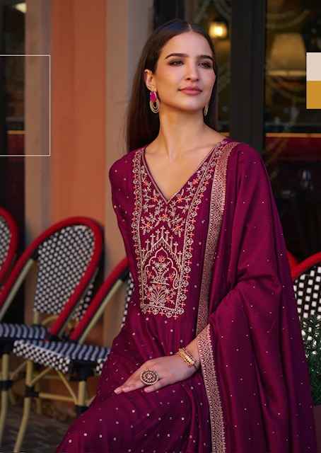 Lily & Lali Anarkali Vichitra Silk Kurti Combo 6 pcs Catalogue