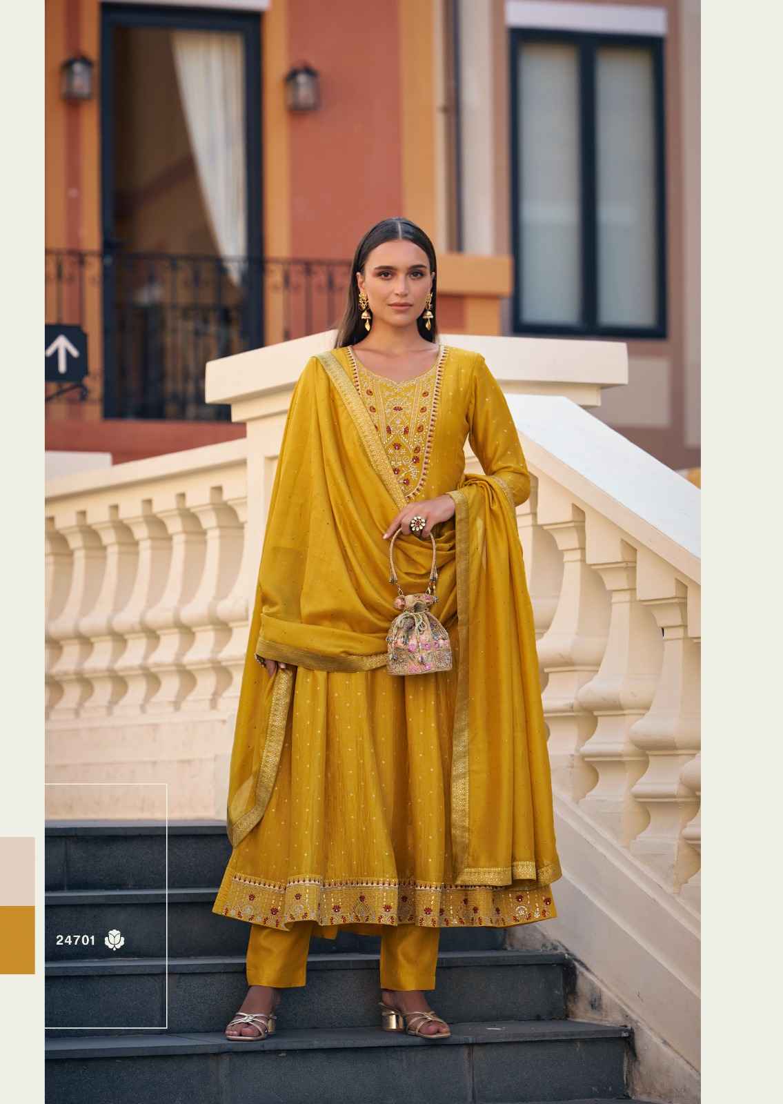 Lily & Lali Anarkali Vichitra Silk Kurti Combo 6 pcs Catalogue