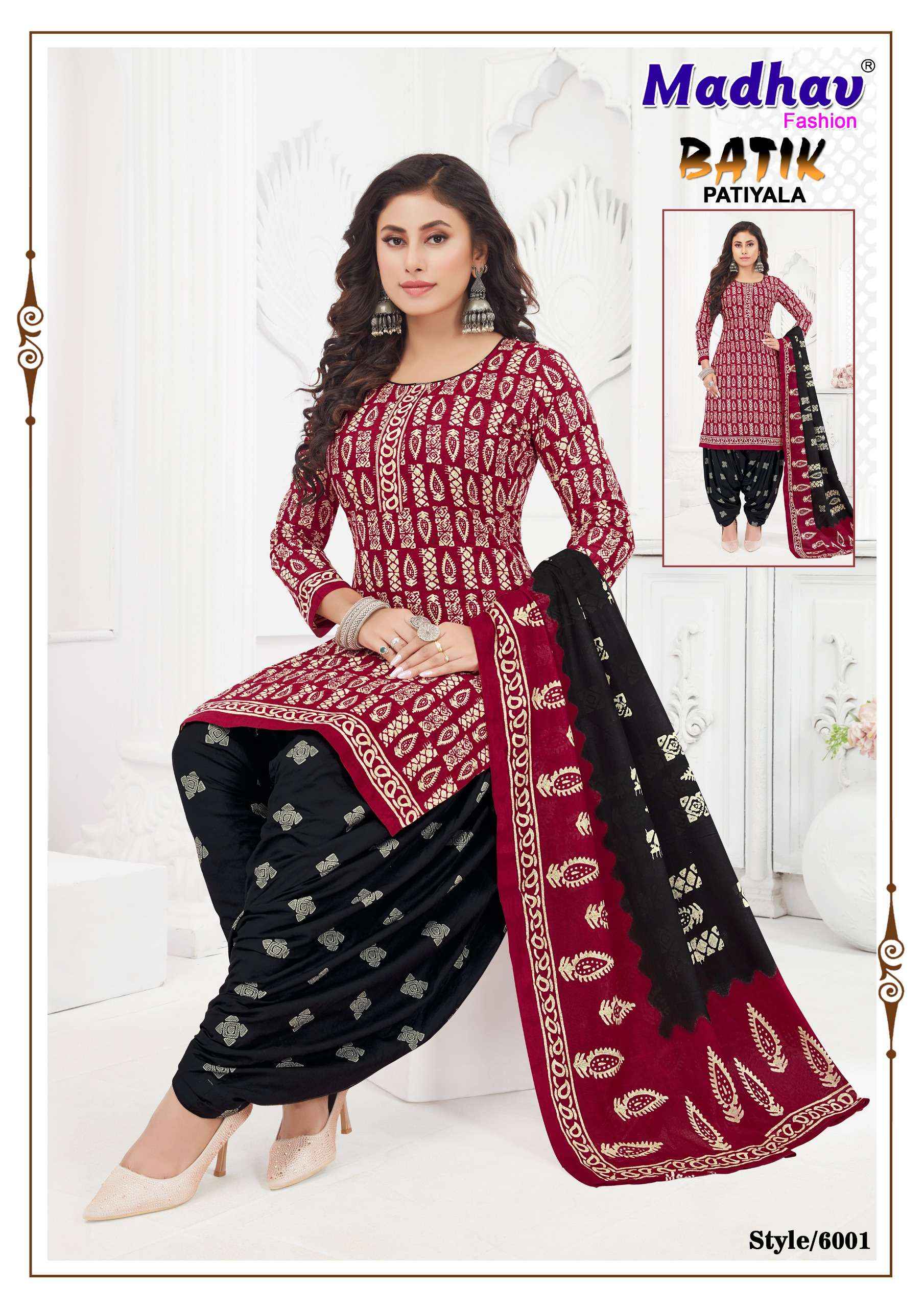 Madhav Fashion Batik Patiyala Vol 6 Cotton Dress Material 10 pcs Catalogue
