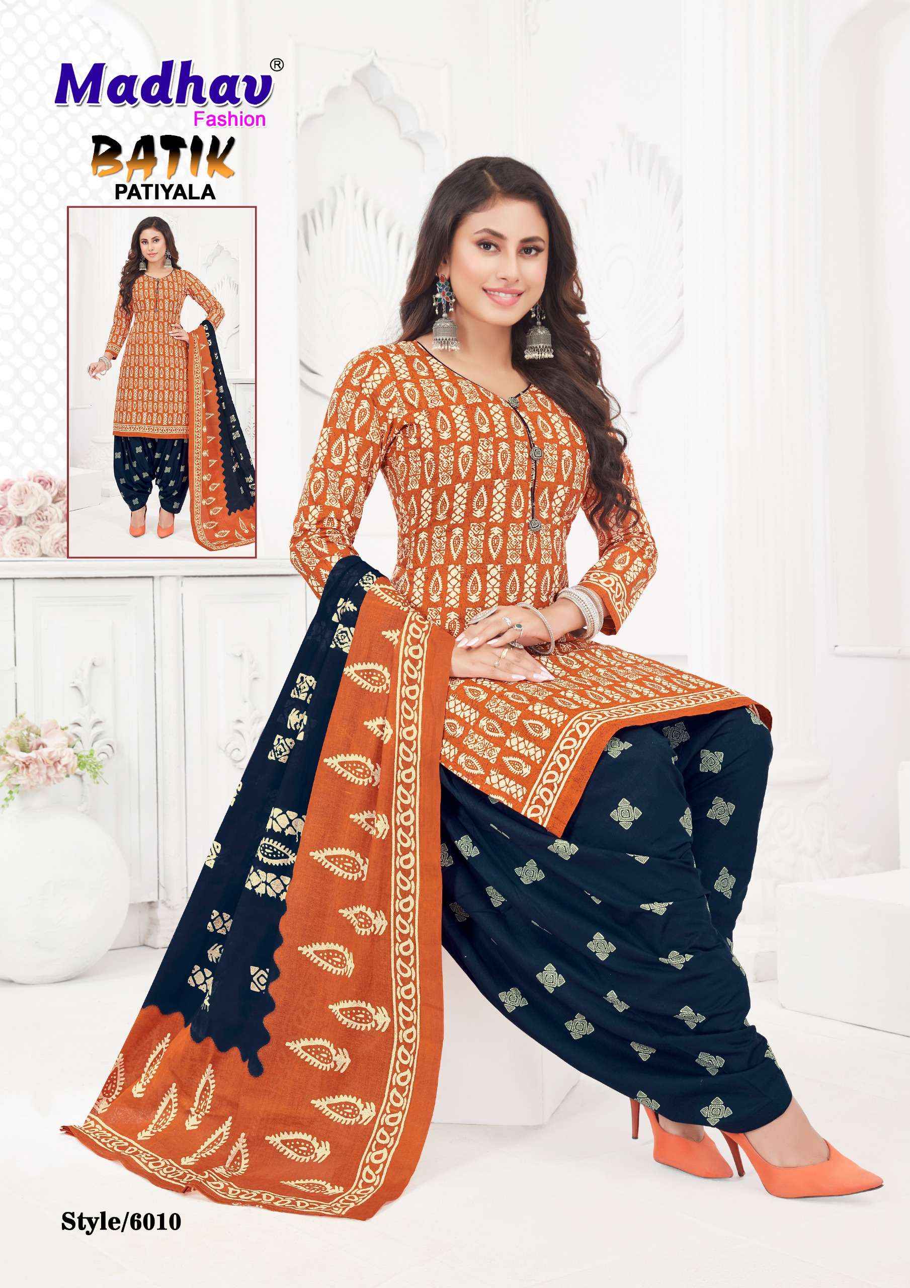Madhav Fashion Batik Patiyala Vol 6 Cotton Dress Material 10 pcs Catalogue