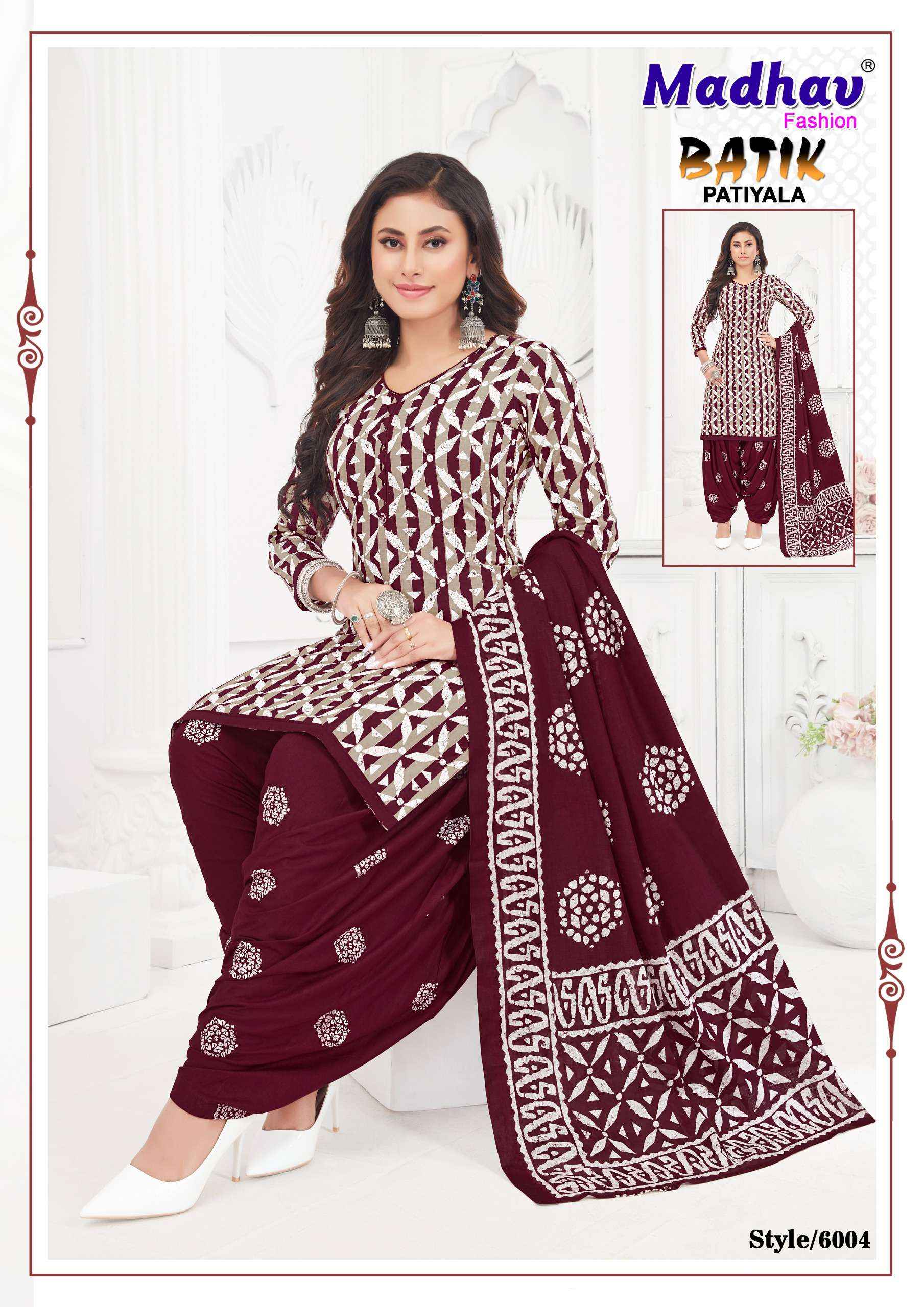 Madhav Fashion Batik Patiyala Vol 6 Cotton Dress Material 10 pcs Catalogue