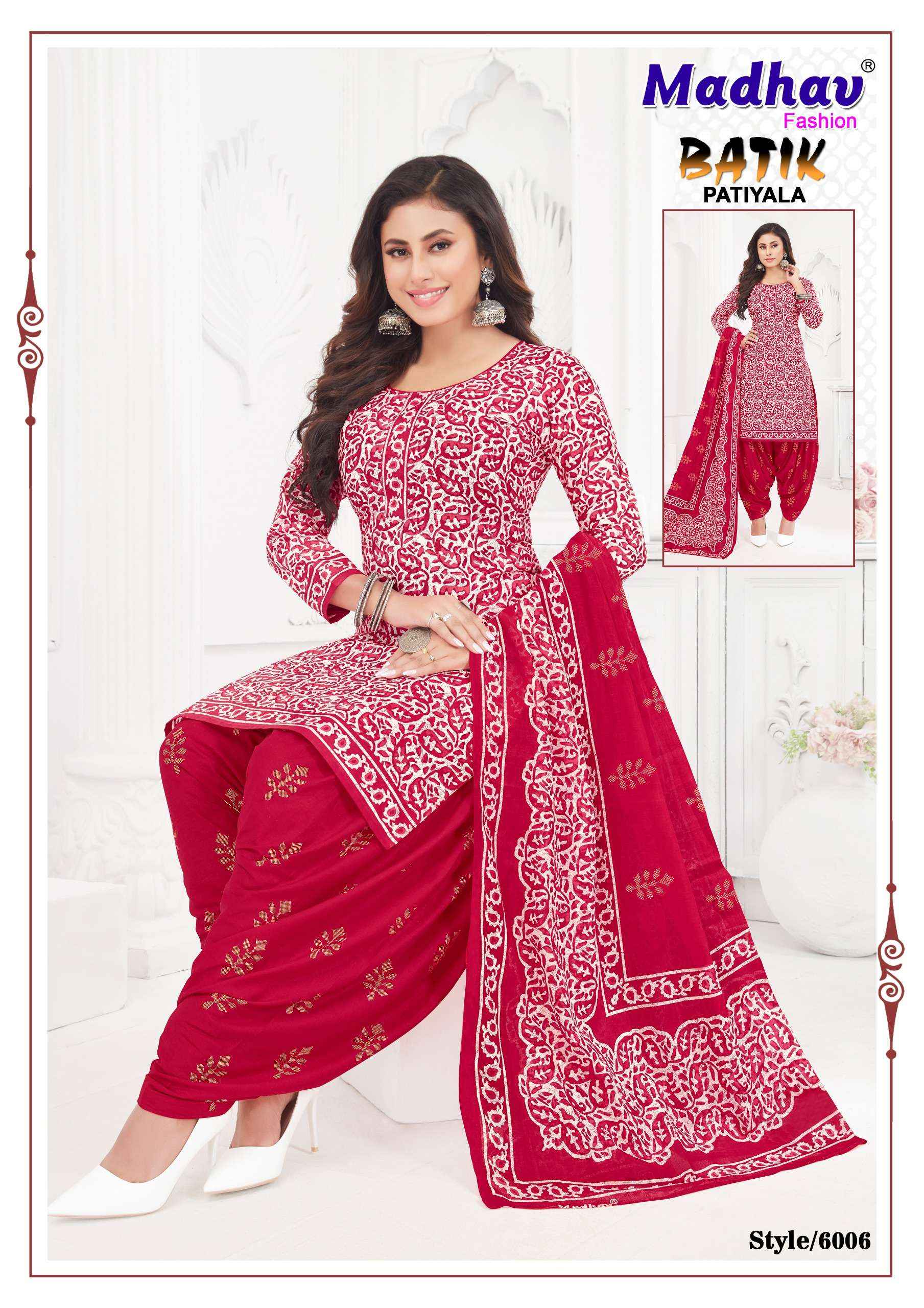 Madhav Fashion Batik Patiyala Vol 6 Cotton Dress Material 10 pcs Catalogue