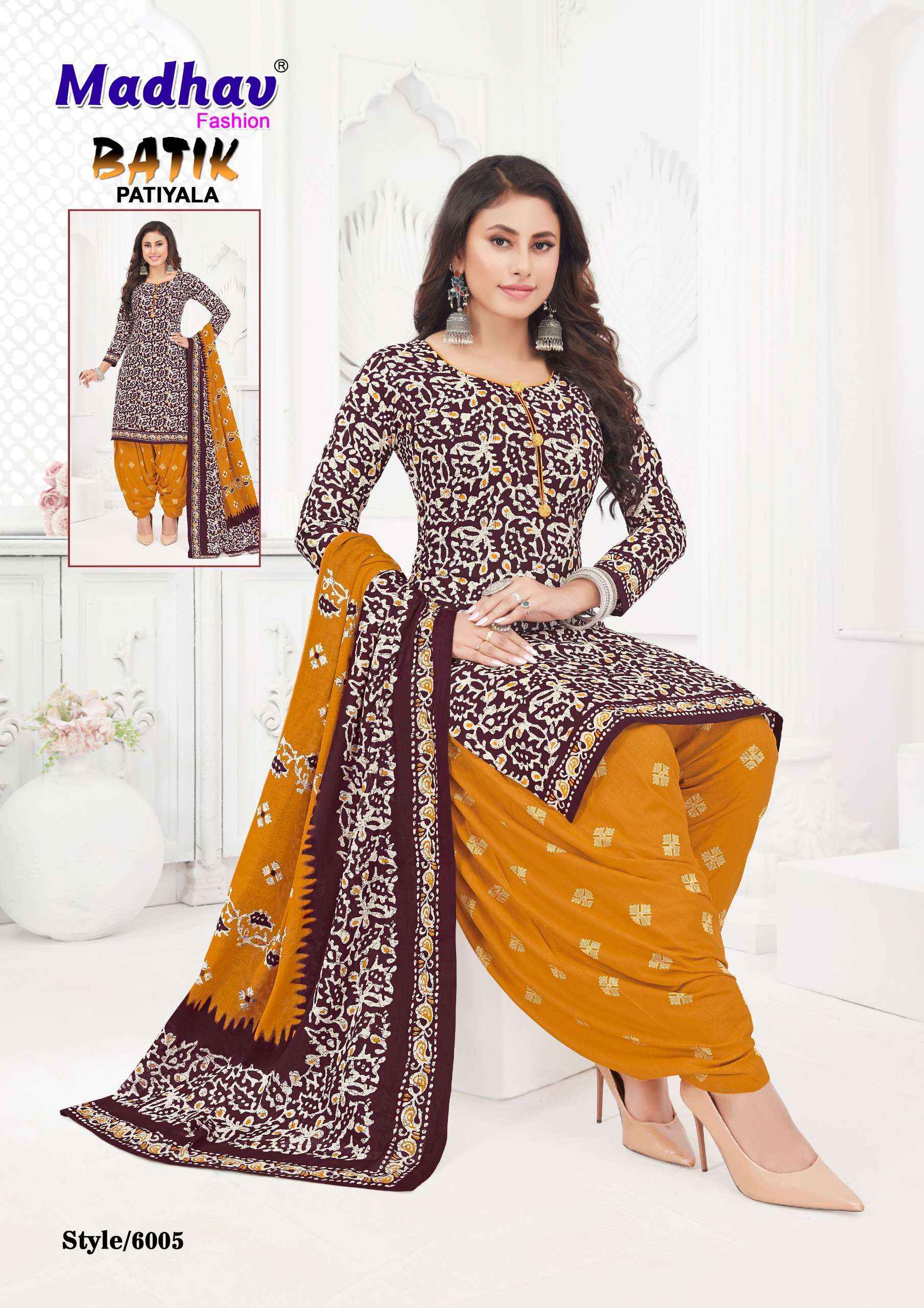Madhav Fashion Batik Patiyala Vol 6 Cotton Dress Material 10 pcs Catalogue